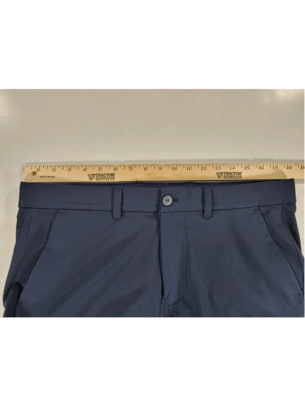 Mizzen Main Mens Helmsman Pants 34x32 Slim Fit Chino Blue Performance Stretch